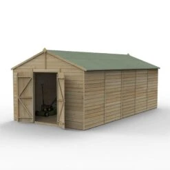 20' X 10' Forest Beckwood 25yr Guarantee Shiplap Pressure Treated Windowless Double Door Apex Wooden Shed (5.96m X 3.21m) -Halls || Lifetime || Keter Sales spa1020ddnwm open 05.18.23 1