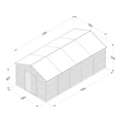 20' X 10' Forest Beckwood 25yr Guarantee Shiplap Pressure Treated Windowless Double Door Apex Wooden Shed (5.96m X 3.21m) -Halls || Lifetime || Keter Sales spa1020ddnwm line drawing 2023