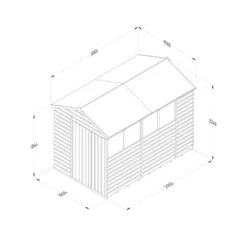 10' X 6' Forest Beckwood 25yr Guarantee Shiplap Pressure Treated Double Door Apex Wooden Shed (3.01m X 1.99m) -Halls || Lifetime || Keter Sales spa610dd4wm line drawing 2023