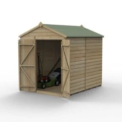 8' X 6' Forest Beckwood 25yr Guarantee Shiplap Pressure Treated Windowless Double Door Apex Wooden Shed (2.42m X 1.99m) -Halls || Lifetime || Keter Sales spa68ddnwm open 05.17.23 1