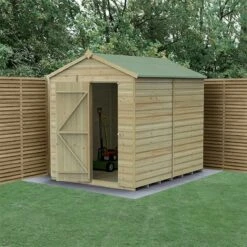 8' X 6' Forest Beckwood 25yr Guarantee Shiplap Pressure Treated Windowless Apex Wooden Shed (2.42m X 1.99m)