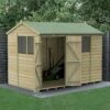 10' X 6' Forest Beckwood 25yr Guarantee Shiplap Pressure Treated Double Door Reverse Apex Wooden Shed (3.01m X 1.99m)