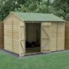 10' X 8' Forest Beckwood 25yr Guarantee Shiplap Pressure Treated Windowless Double Door Reverse Apex Wooden Shed (3.01m X 2.61m)