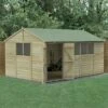 15' X 10' Forest Beckwood 25yr Guarantee Shiplap Pressure Treated Double Door Reverse Apex Wooden Shed (4.48m X 3.21m)