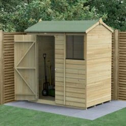 6' X 4' Forest Beckwood 25yr Guarantee Shiplap Pressure Treated Reverse Apex Wooden Shed (1.88m X 1.34m)