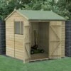 7' X 7' Forest Beckwood 25yr Guarantee Shiplap Pressure Treated Double Door Reverse Apex Wooden Shed (2.28m X 2.12m)
