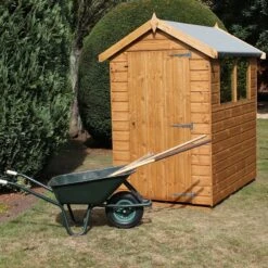 6' X 6' Traditional Standard Shiplap Apex Wooden Garden Shed (1.83m X 1.83m) -Halls || Lifetime || Keter Sales standard apex sheds insitu2 min 8