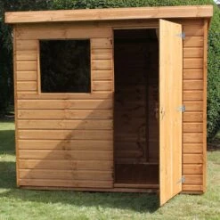 10' X 8' Traditional Standard Shiplap Pent Wooden Garden Shed (3.05m X 2.44m) -Halls || Lifetime || Keter Sales standard pent sheds insitu3 min 1