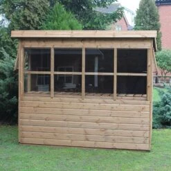 6' X 6' Traditional Shiplap Sun Pent 6' Gable Wooden Garden Shed (1.83m X 1.83m) -Halls || Lifetime || Keter Sales sun pent sheds insitu3 min 2