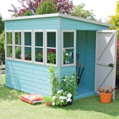 8' X 8' Shire Sun Pent Wooden Garden Potting Shed (2.58m X2.55m)