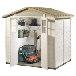 6'6 X 5'4 Shire Tuscany Evo 200 Apex Plastic Double Door Shed (2.02m X 1.62m) -Halls || Lifetime || Keter Sales tevo2002pvc 1aa 6x5 shire tuscany evo 200 cutout2 min