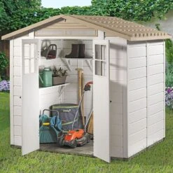 6'6 X 5'4 Shire Tuscany Evo 200 Apex Plastic Double Door Shed (2.02m X 1.62m)