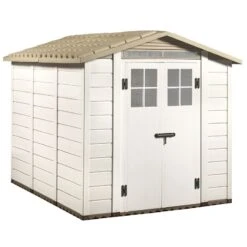 6'6 X 8' Shire Tuscany Evo 240 Apex Plastic Double Door Shed (2.02m X 2.42m) -Halls || Lifetime || Keter Sales tevo2404pvc 1aa 6x8 shire tuscany evo 240 cutout min