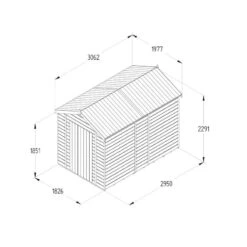 10' X 6' Forest Timberdale 25yr Guarantee Tongue & Groove Pressure Treated Windowless Apex Shed (3.06m X 1.98m) -Halls || Lifetime || Keter Sales tpa106nwm drawing