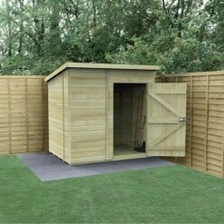 7' X 5' Forest Timberdale 25yr Guarantee Tongue & Groove Pressure Treated Windowless Pent Shed (2.24m X 1.7m)