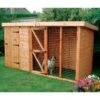 10' X 4' Traditional Pent Wooden Dog Kennel 6' Run - Pet House (3.05x1.22m)