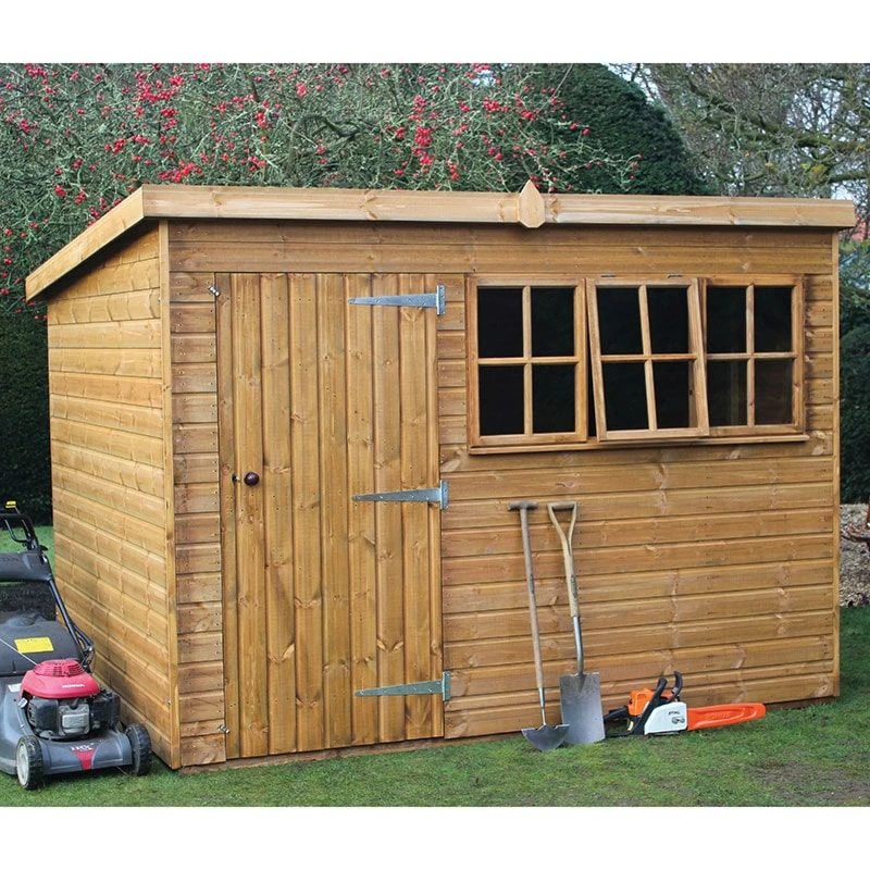 10' X 6' Traditional Heavy Duty Shiplap Pent Wooden Garden Shed (3.05m X 1.83m) 1 10' X 6' Traditional Heavy Duty Shiplap Pent Wooden Garden Shed (3.05m X 1.83m)