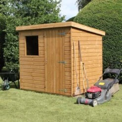 7' X 7' Traditional Standard Shiplap Pent Wooden Garden Shed (2.14m X 2.14m)