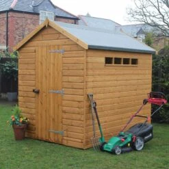 8' X 6' Traditional Shiplap Apex Security Wooden Garden Shed (2.44m X 1.83m)