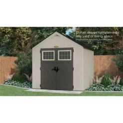 8' X 13' Suncast New Tremont Two Apex Roof Plastic Garden Storage Shed (2.43m X 4.03m) -Halls || Lifetime || Keter Sales tremont lifestyle 1