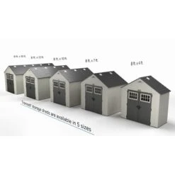 8' X 13' Suncast New Tremont Two Apex Roof Plastic Garden Storage Shed (2.43m X 4.03m) -Halls || Lifetime || Keter Sales tremont size options 1