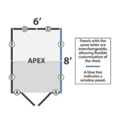 8' X 6' Forest 4Life 25yr Guarantee Overlap Pressure Treated Double Door Apex Wooden Shed - 4 Windows (2.43m X 1.99m) -Halls || Lifetime || Keter Sales updated image 4