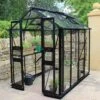 4' X 8' Halls Cotswold Birdlip Small Greenhouse In Black With Toughened Glass (1.47m X 2.56m)