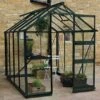6' X 6' Halls Cotswold Burford Small Greenhouse In Green With Toughened Glass (1.94m X 1.94m)