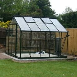 8' X 12' Halls Cotswold Blockley Greenhouse In Black With Toughened Glass (2.56m X 3.79m) -Halls || Lifetime || Keter Sales v01635 eden blockley 8x12 greenhouse black no3 min