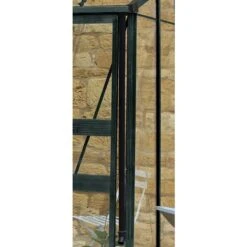 8' X 4' Halls Cotswold Broadway 84 Green Lean-To Greenhouse (2.56m X 1.32m) -Halls || Lifetime || Keter Sales v01704 8x4 halls cotswold broadway 84 lean to greenhouse green close up3 min