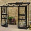 8' X 4' Halls Cotswold Broadway 84 Black Lean-To Greenhouse (2.56m X 1.32m)