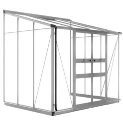 8' X 6' Halls Cotswold Broadway 86 Silver Lean-To Greenhouse (2.56m X 1.93m) -Halls || Lifetime || Keter Sales v01708 8x6 halls cotswold broadway 86 lean to greenhouse silver cutout min