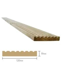 Forest Treated Softwood Value Deck Board 19mm X 120mm X 2.4m Pack Of 50