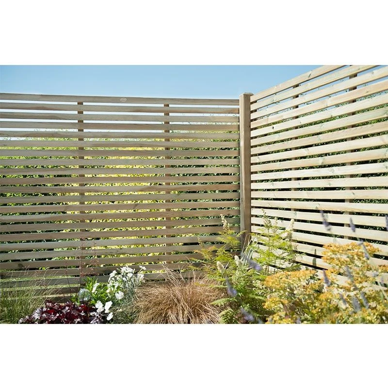 Forest 6' X 5' Pressure Treated Contemporary Slatted Fence Panel (1.8m X 1.5m) 3 Forest 6' X 5' Pressure Treated Contemporary Slatted Fence Panel (1.8m X 1.5m) - Image 3