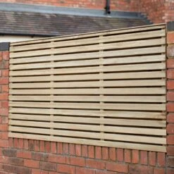 Forest 6' X 3' Pressure Treated Contemporary Double Slatted Fence Panel (1.8m X 0.91m)