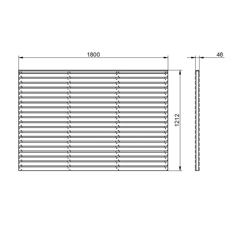 Forest 6' X 4' Pressure Treated Contemporary Double Slatted Fence Panel (1.8m X 1.2m) 2 Forest 6' X 4' Pressure Treated Contemporary Double Slatted Fence Panel (1.8m X 1.2m) - Image 2