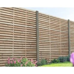 Forest 6' X 6' Pressure Treated Contemporary Double Slatted Fence Panel (1.8m X 1.8m) -Halls || Lifetime || Keter Sales venhhm6hd 1