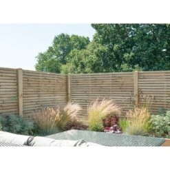 Forest 6' X 6' Pressure Treated Contemporary Double Slatted Fence Panel (1.8m X 1.8m) -Halls || Lifetime || Keter Sales venhhm6hd 2